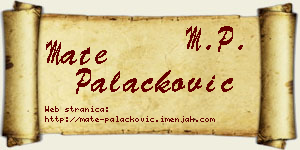 Mate Palačković vizit kartica